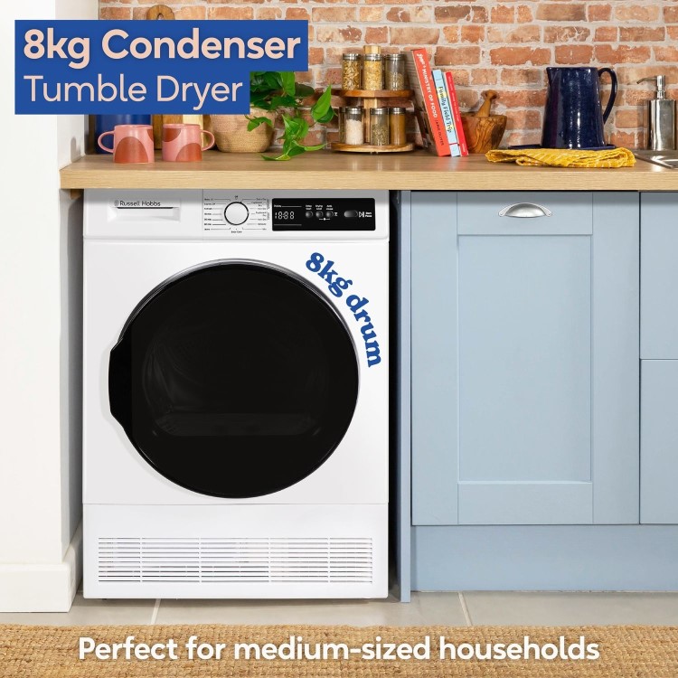 Russell Hobbs 11 Series 8kg Condenser Tumble Dryer - White