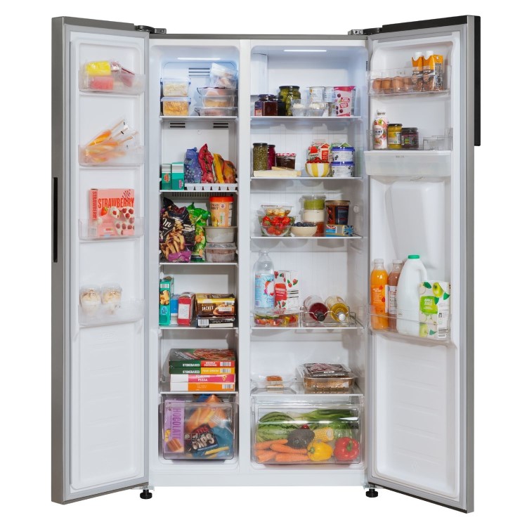 Russell Hobbs 439 Litre Side-By-Side American Fridge Freezer - Stainless Steel