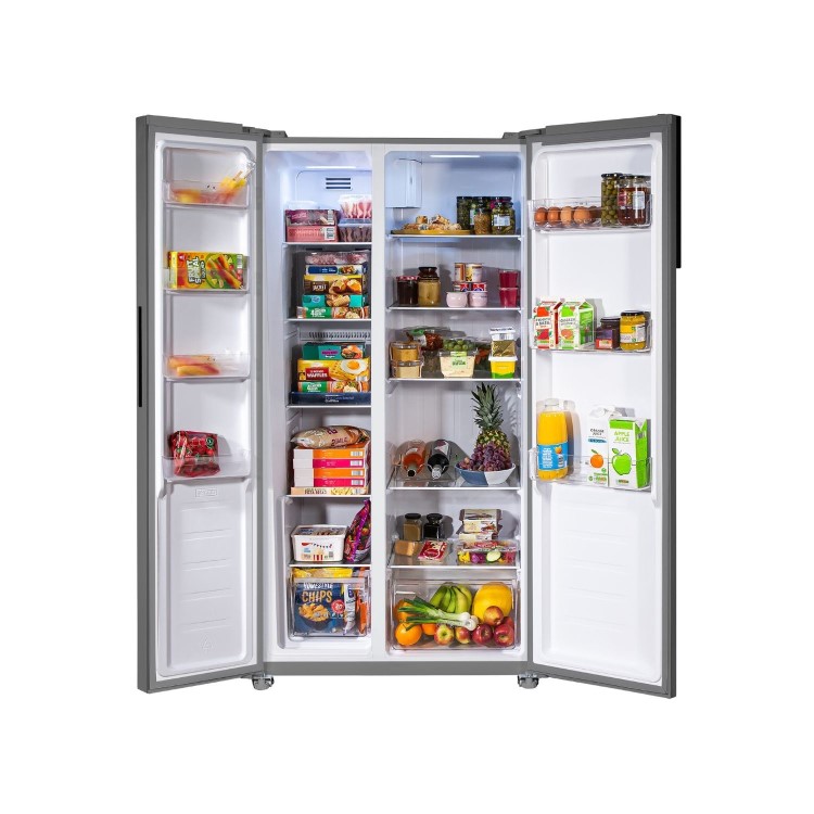 Refurbished Russell Hobbs 442 Litre Side-By-Side American Fridge Freezer - Stainless Steel