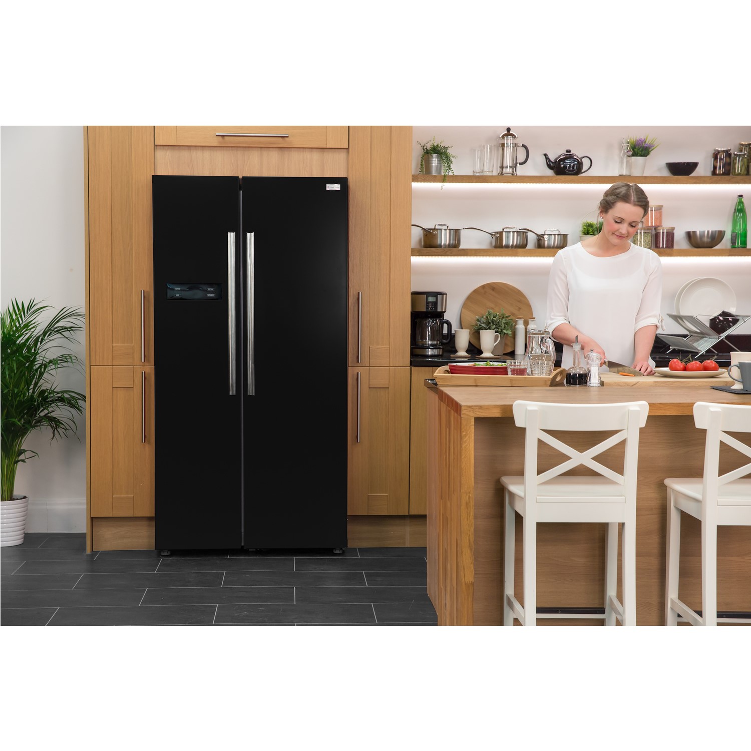 Russell Hobbs RH90FF176B American Style Fridge Freezer 90cm Wide 179cm