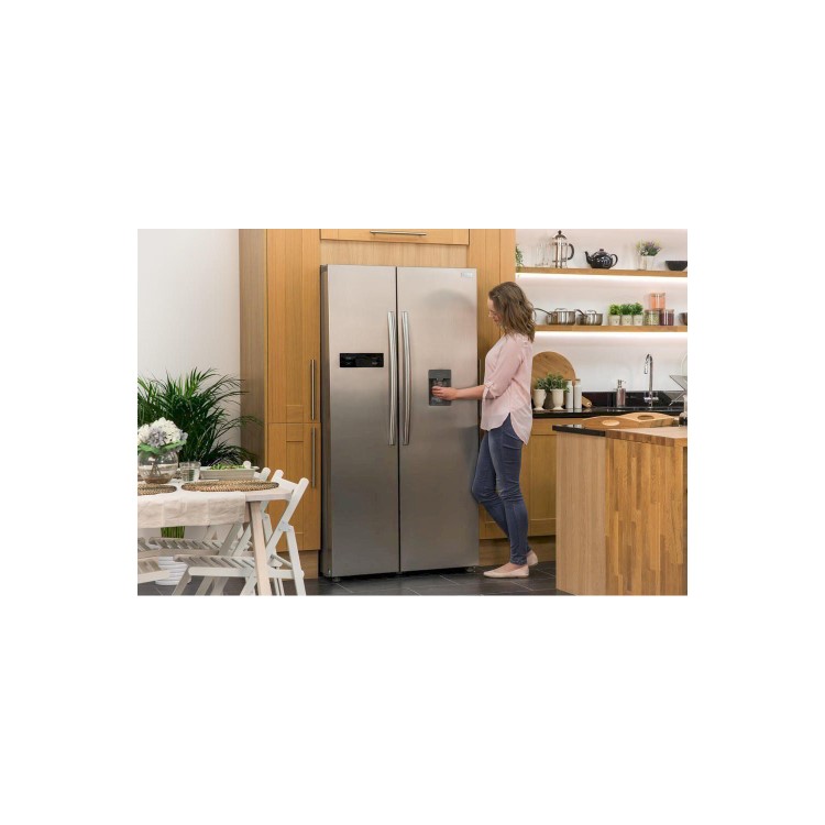 Russell Hobbs RH90FF176SS-WD 90cm Wide 179cm High American Style Fridge Freezer With Water Dispenser