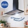Russell Hobbs 90cm Chimney Cooker Hood - Black