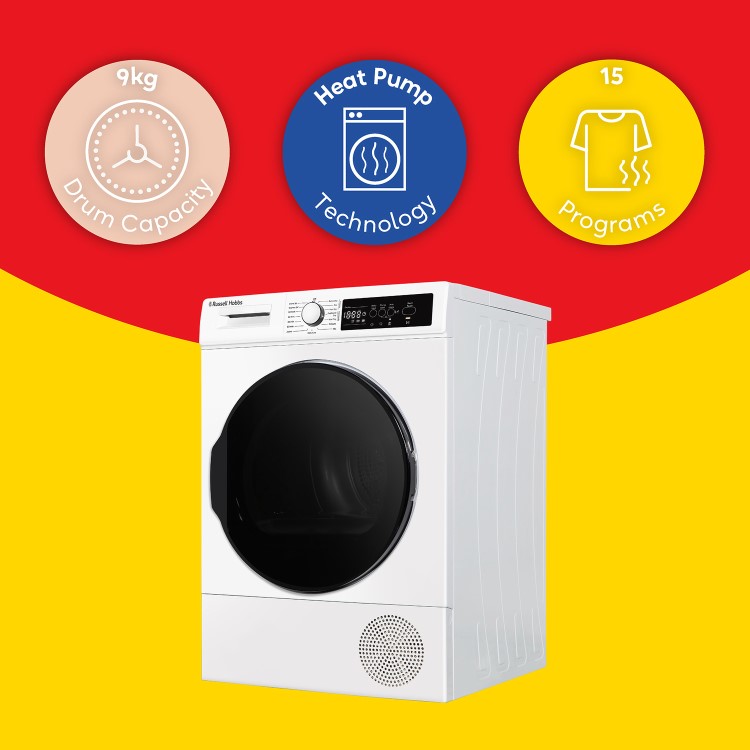 Russell Hobbs 9kg Heat Pump Tumble Dryer - White