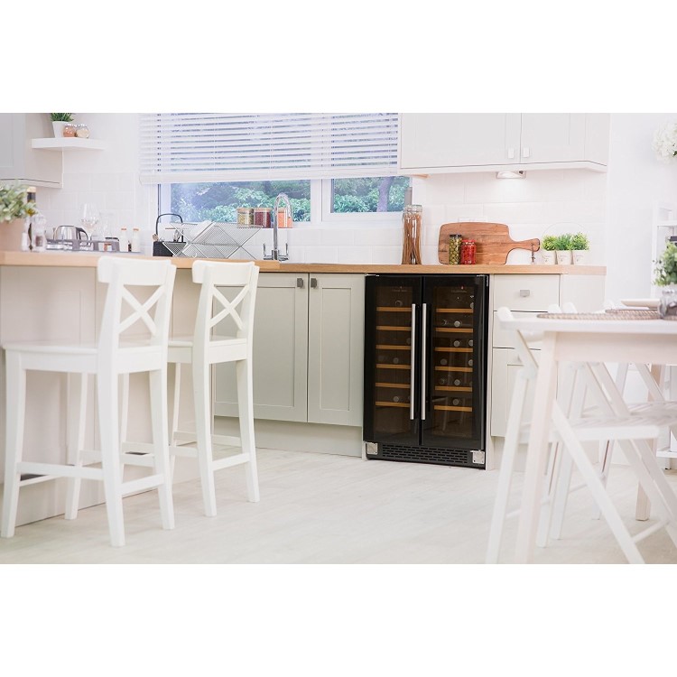 Russell Hobbs RHBI36DZWC2 36 Bottle Dual Zone Wine Cooler - Black