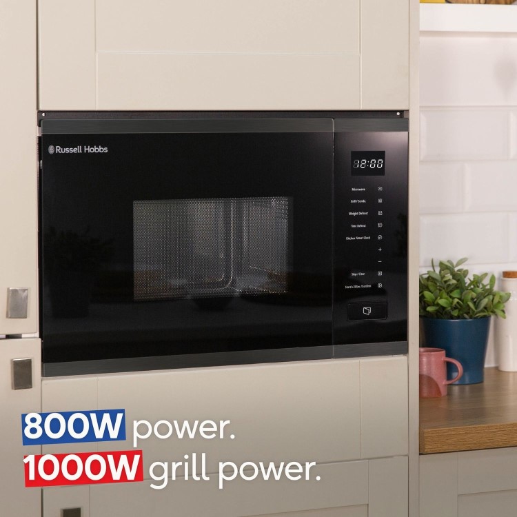 Russell Hobbs Built-In 800W Microwave & Grill - Black