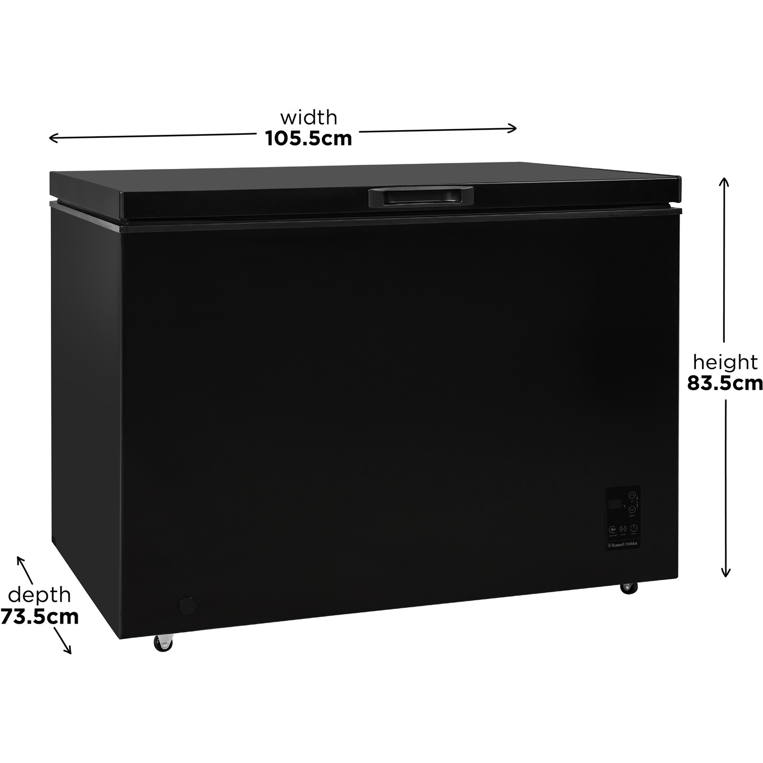 Russell Hobbs 105.5cm Wide 292 Litre Chest Freezer Black RHCF292BML