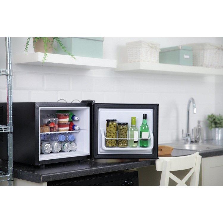 GRADE A2 - Russell Hobbs RHCLRF17B 17 Litre Freetanding Table Top Fridge A+ Energy Rating 39cm Wide - Black