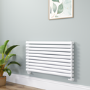 Sorrento White Oval Designer Radiator 590x1000mm Double Panel 3693 BTU