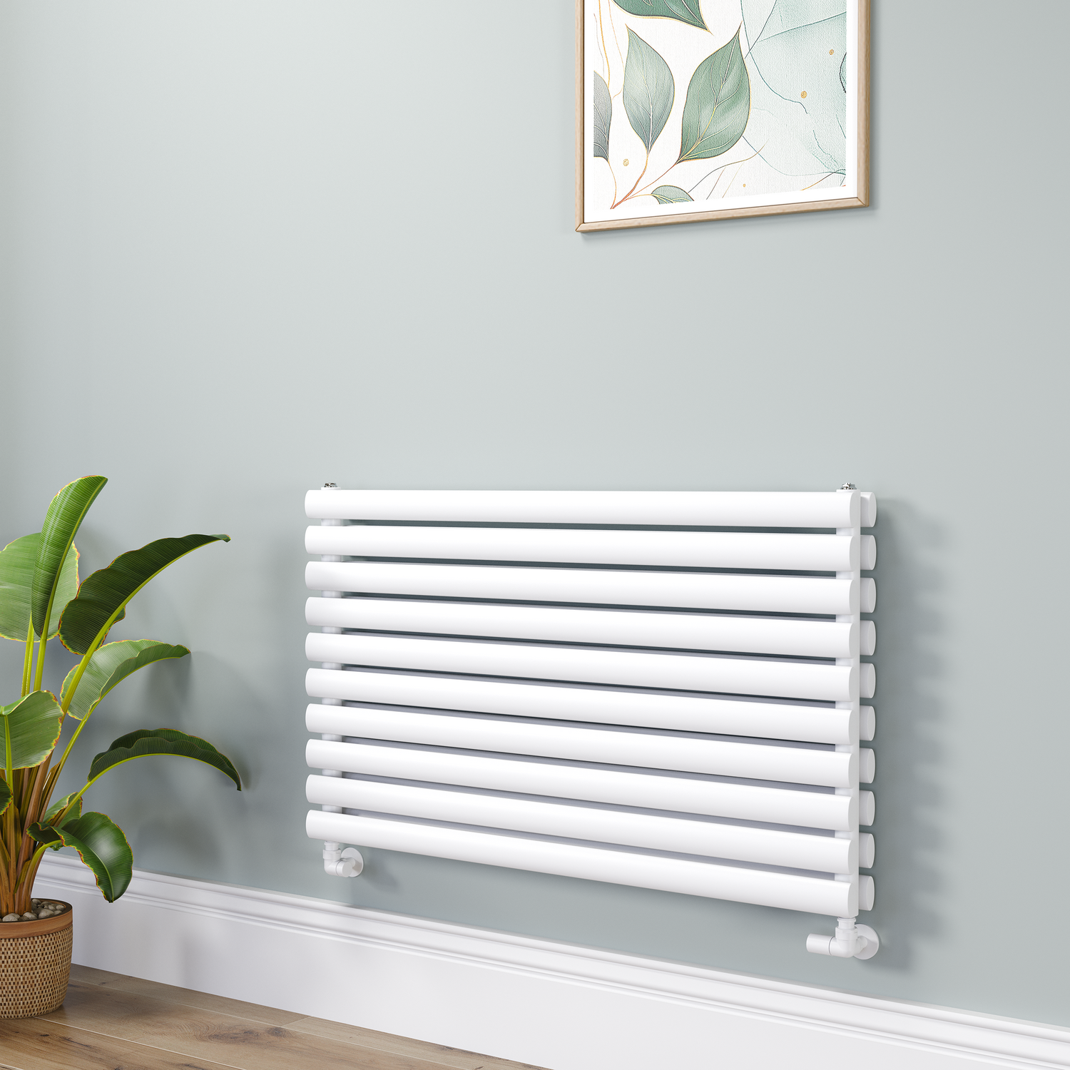 Oval Designer Radiator 590x1000mm Double Panel 3693 BTU