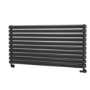 Sorrento Midnight Black Oval Designer Radiator 590x1200mm Double Panel 4355 BTU