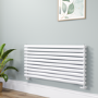 Sorrento White Oval Designer Radiator 590x1200mm Double Panel 4355 BTU