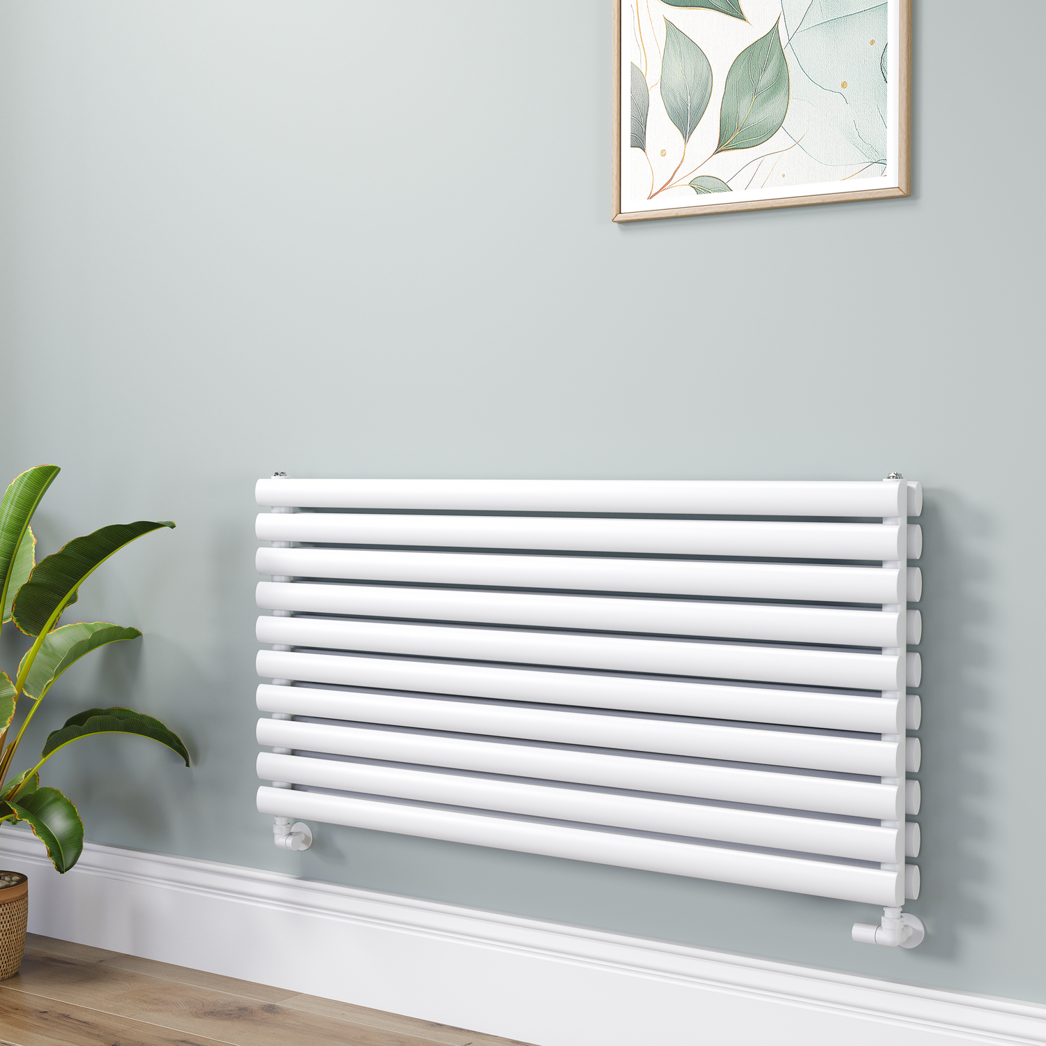 Sorrento  Oval Designer Radiator 590X1200mm Double Panel 4355 Btu RHD10-1200-WCO