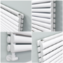 Sorrento White Oval Designer Radiator 590x1200mm Double Panel 4355 BTU