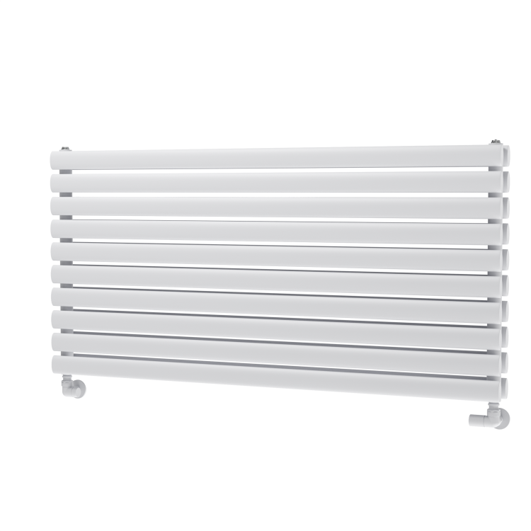 Sorrento White Oval Designer Radiator 590x1200mm Double Panel 4355 BTU