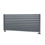 Sorrento Dark Grey Anthracite Oval Designer Radiator 590x1400mm Double Panel 5014 BTU