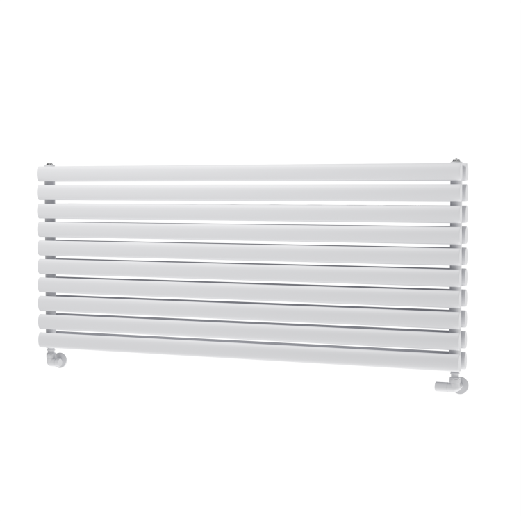 Sorrento White Oval Designer Radiator 590x1400mm Double Panel 5014 BTU