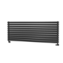 Sorrento Midnight Black Oval Designer Radiator 590x1600mm Double Panel 5676 BTU
