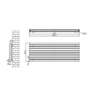Sorrento Dark Grey Anthracite Oval Designer Radiator 590x1600mm Double Panel 5676 BTU