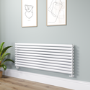 Sorrento White Oval Designer Radiator 590x1600mm Double Panel 5676 BTU