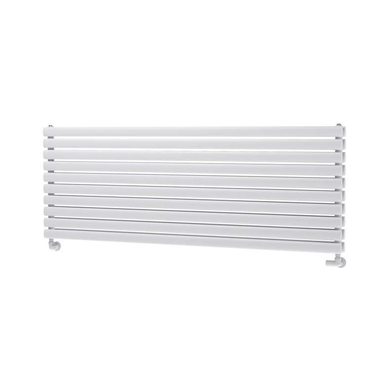 Sorrento White Oval Designer Radiator 590x1600mm Double Panel 5676 BTU