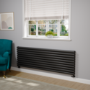 Sorrento Midnight Black Oval Designer Radiator 590x1800mm Double Panel 6338 BTU