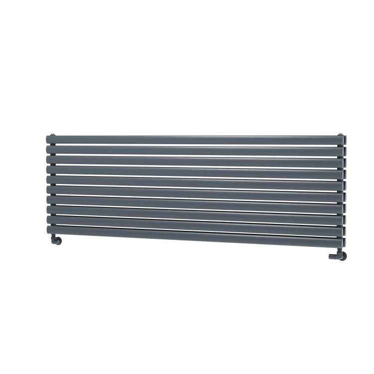 Sorrento Dark Grey Anthracite Oval Designer Radiator 590x1800mm Double Panel 6338 BTU
