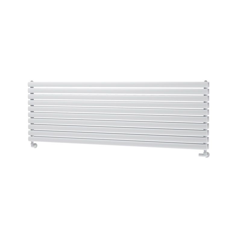 Sorrento White Oval Designer Radiator 590x1800mm Double Panel 6338 BTU