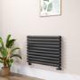 Sorrento Midnight Black Oval Designer Radiator 590x800mm Double Panel 3024 BTU