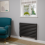 Sorrento Midnight Black Oval Designer Radiator 590x800mm Double Panel 3024 BTU