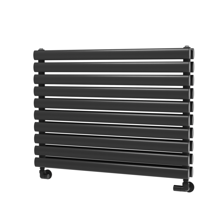 Sorrento Midnight Black Oval Designer Radiator 590x800mm Double Panel 3024 BTU