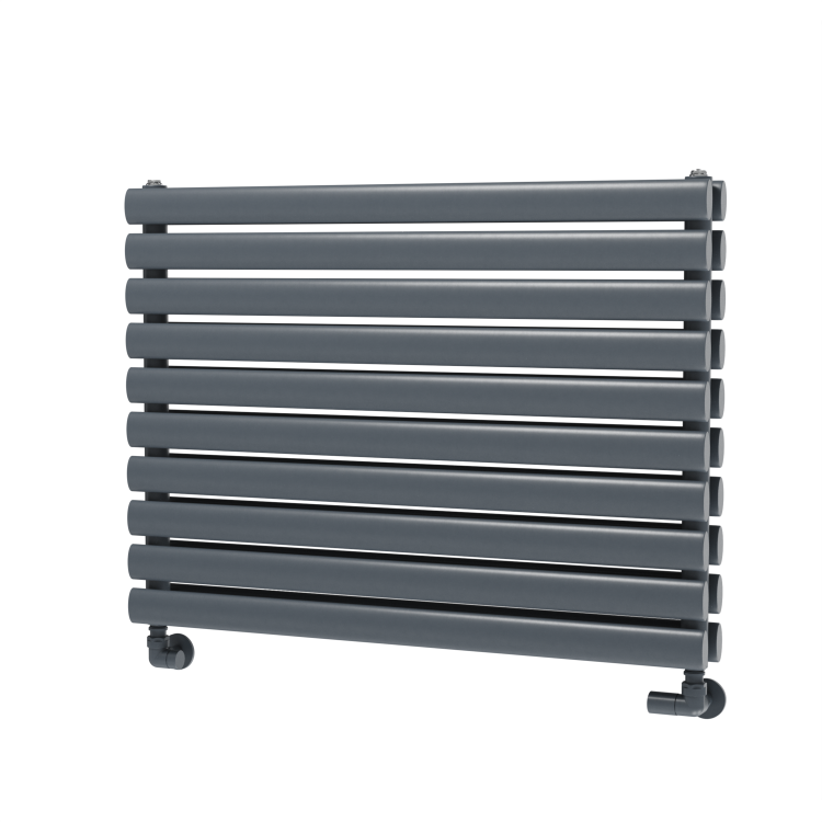 Sorrento Dark Grey Anthracite Oval Designer Radiator 590x800mm Double Panel 3024 BTU