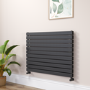 Riace Midnight Black Flat Designer Radiator 770x1000mm Double Panel 4553 BTU