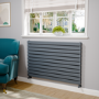 Riace Dark Grey Anthracite Flat Designer Radiator 770x1200mm Double Panel 5358 BTU
