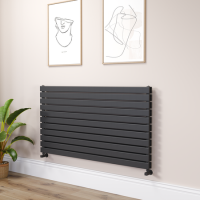 Riace Midnight Black Flat Designer Radiator 770x1400mm Double Panel 6143 BTU