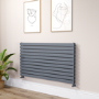 Riace Dark Grey Anthracite Flat Designer Radiator 770x1400mm Double Panel 6143 BTU