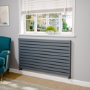 Riace Dark Grey Anthracite Flat Designer Radiator 770x1400mm Double Panel 6143 BTU