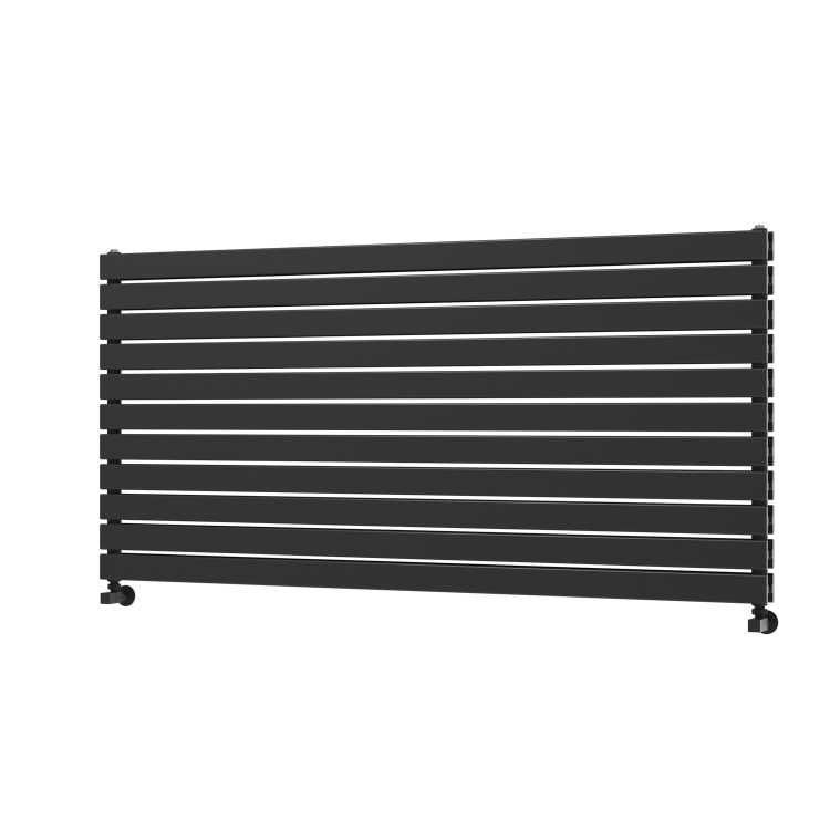 Riace Midnight Black Flat Designer Radiator 770x1600mm Double Panel 6904 BTU