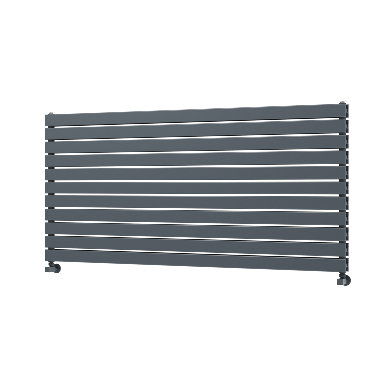 Riace Dark Grey Anthracite Flat Designer Radiator 770x1600mm Double Panel 6904 BTU