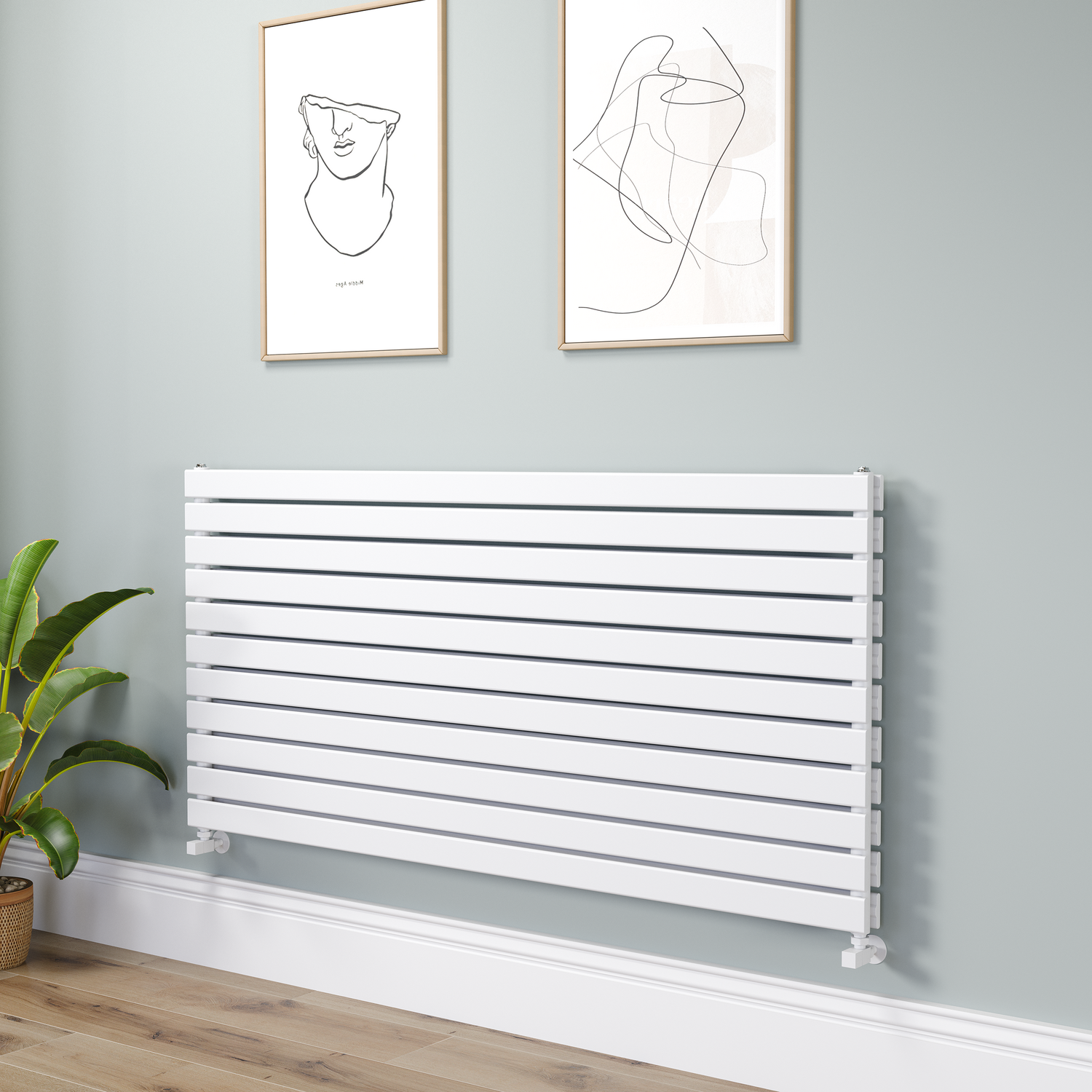 Riace  Flat Designer Radiator 770X1600mm Double Panel 6904 Btu RHD11-1600-WCF