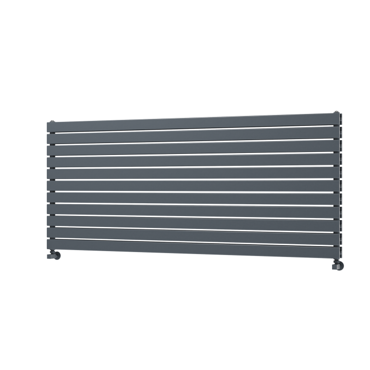 Riace Dark Grey Anthracite Flat Designer Radiator 770x1800mm Double Panel 7645 BTU