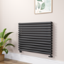 Sorrento Midnight Black Oval Designer Radiator 767x1000mm Double Panel 4799 BTU