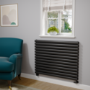 Sorrento Midnight Black Oval Designer Radiator 767x1000mm Double Panel 4799 BTU