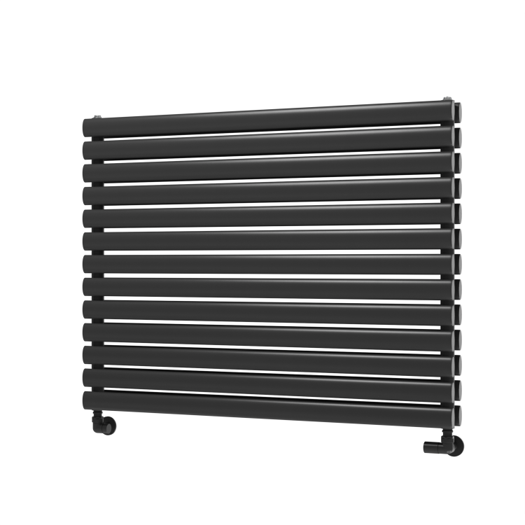 Sorrento Midnight Black Oval Designer Radiator 767x1000mm Double Panel 4799 BTU