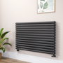 Sorrento Midnight Black Oval Designer Radiator 767x1200mm Double Panel 5659 BTU