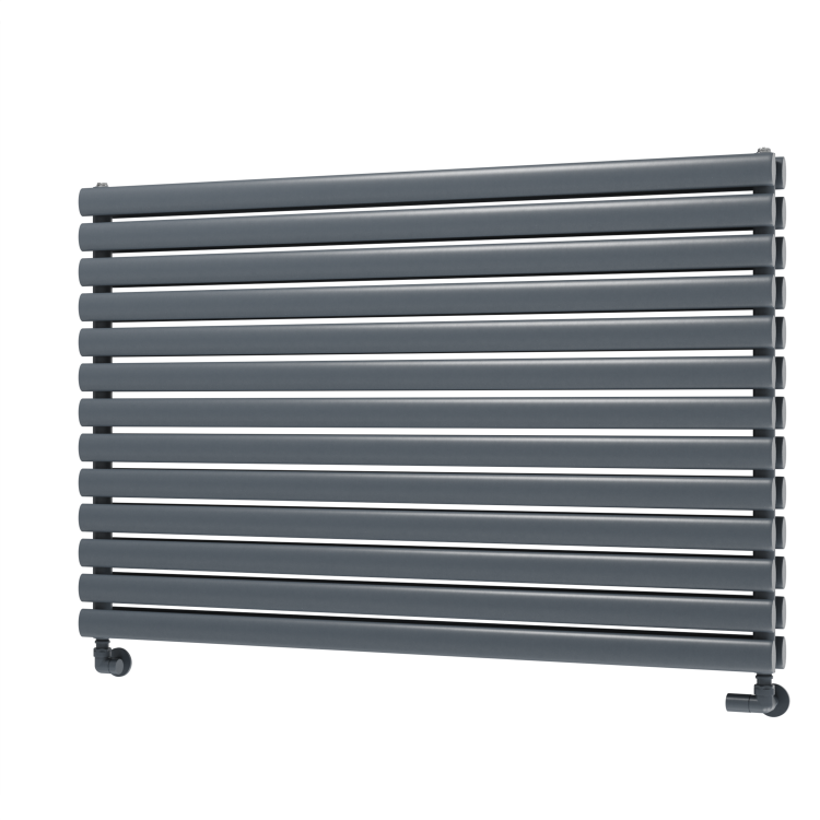 Sorrento Dark Grey Anthracite Oval Designer Radiator 767x1200mm Double Panel 5659 BTU