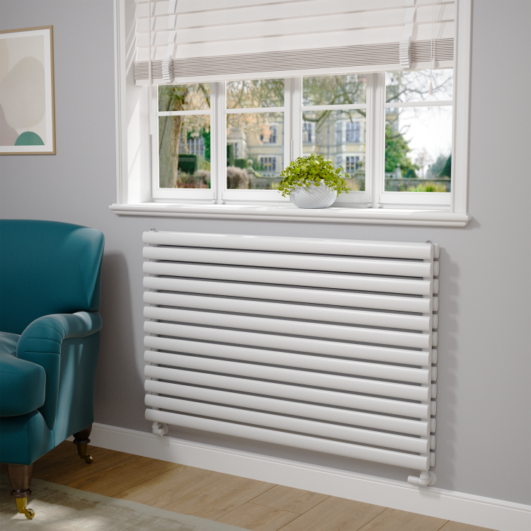 Sorrento White Oval Designer Radiator 767x1200mm Double Panel 5659 BTU