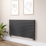 Sorrento Midnight Black Oval Designer Radiator 767x1400mm Double Panel 6519 BTU