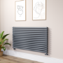 Sorrento Dark Grey Anthracite Oval Designer Radiator 767x1400mm Double Panel 6519 BTU