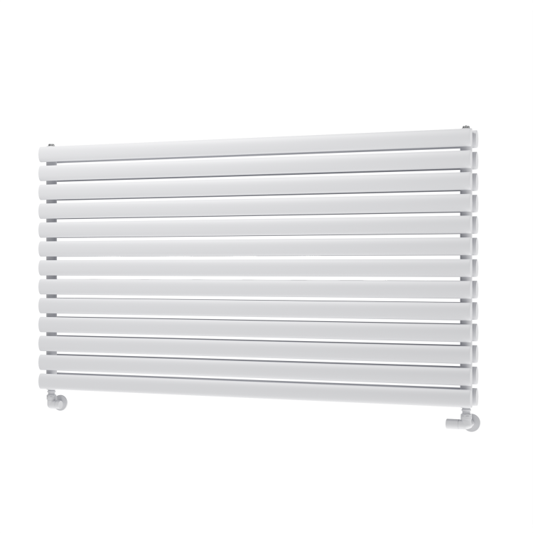 Sorrento White Oval Designer Radiator 767x1400mm Double Panel 6519 BTU