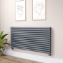 Sorrento Dark Grey Anthracite Oval Designer Radiator 767x1600mm Double Panel 7379 BTU